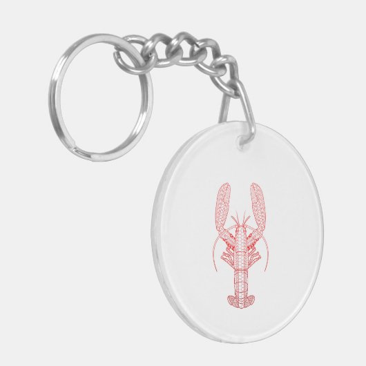 Red Tribal Lobster Sleutelhanger (Voorkant Links)