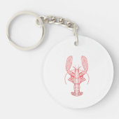 Red Tribal Lobster Sleutelhanger (Voorkant)
