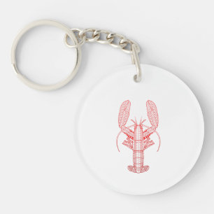 Red Tribal Lobster Sleutelhanger