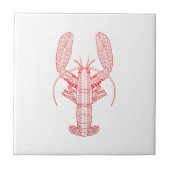 Red Tribal Lobster Tegeltje (Voorkant)