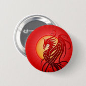 Red Tribal Phoenix Ronde Button 5,7 Cm (Voorkant /achterkant)