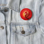Red Tribal Phoenix Ronde Button 5,7 Cm (In situ)