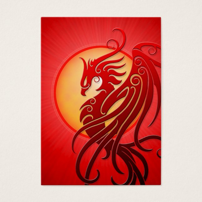 Red Tribal Phoenix Visitekaartjes (Voorkant)