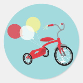 Red Tricycle Graphic Ronde Sticker