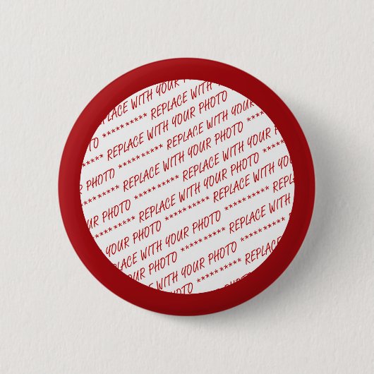 Red Trimmed-fotosjabloon Ronde Button 5,7 Cm (Voorkant)