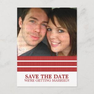 Red Triple Stripe Save the Date Briefkaart