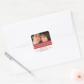Red Triple Stripe Save the Date Stickers (Envelop)