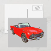 Red Triumph Tr4 Convertible Sportauto Briefkaart (Voorkant / Achterkant)