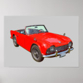 Red Triumph Tr4 Convertible Sportauto Poster (Voorkant)