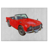 Red Triumph Tr4 Convertible Sportauto Snijplank (Voorkant)