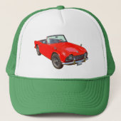 Red Triumph Tr4 Convertible Sportauto Trucker Pet (Voorkant)
