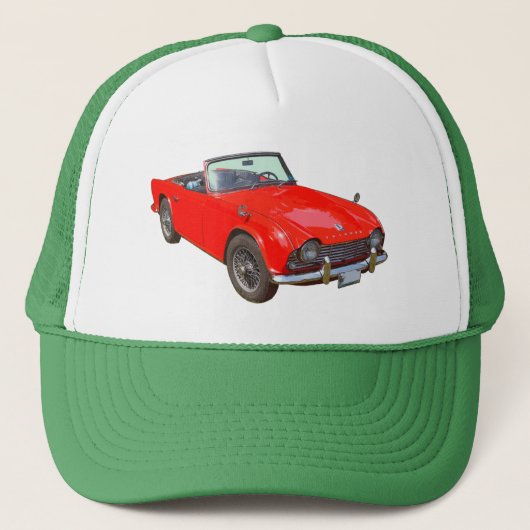Red Triumph Tr4 Convertible Sportauto Trucker Pet (Voorkant)
