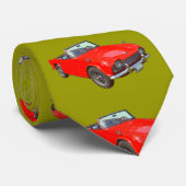 Red Triumph Tr4 Convertible Sportscar Stropdas (Opgerold)