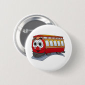 Red Trolley Cartoon Ronde Button 5,7 Cm (Voorkant /achterkant)