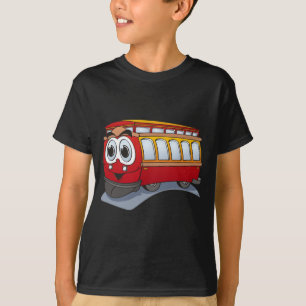 Red Trolley Cartoon T-shirt
