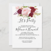 Red Tropical en romantisch Let's Party Kaart (Voorkant)