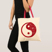 Red Tropical Flower Yin Yang Symbol Tote Bag (Voorkant (product))