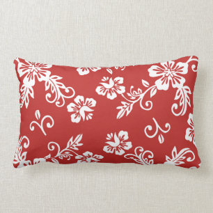 Red Tropical Print Pillow Kussen