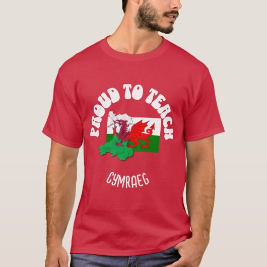 RED TROTS OM CYMRAEG Welsh Taaldocent TE ONDERWIJZ T-shirt (Voorkant)