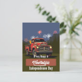  Red Truck 4 juli Groeten Briefkaart (Staand voorkant)