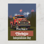  Red Truck 4 juli Groeten Briefkaart (Voorkant)