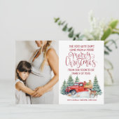Red Truck | Aankondiging van kerstzwangerschappen (Staand voorkant)