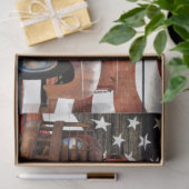 Red Truck American Flag Rustic Barn Board Tissuepapier (Geschenk)