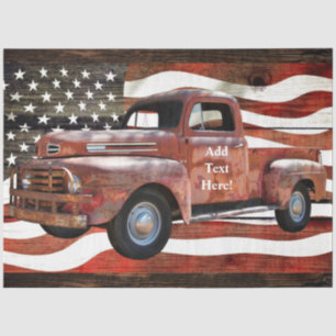Red Truck American Flag Tissue Paper Tissuepapier