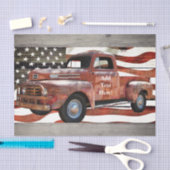  Red Truck American Flag Tissue Paper Tissuepapier (Craft)