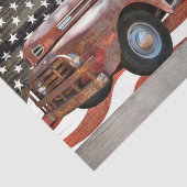  Red Truck American Flag Tissue Paper Tissuepapier (Detail)