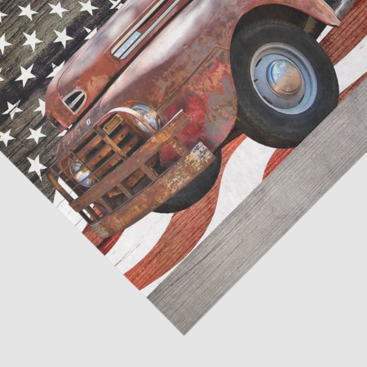  Red Truck American Flag Tissue Paper Tissuepapier (Detail)