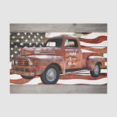  Red Truck American Flag Tissue Paper Tissuepapier (Voorkant)