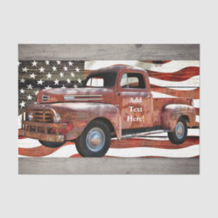 Red Truck American Flag Tissue Paper Tissuepapier
