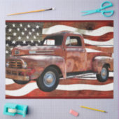 Red Truck American Flag Tissue Paper Tissuepapier (Craft)
