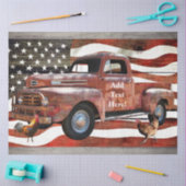  Red Truck American Flag Tissue Paper Tissuepapier (Craft)