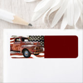 Red Truck Amerikaanse vlag Etiket (Insitu)
