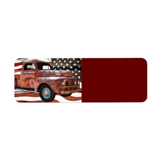 Red Truck Amerikaanse vlag Etiket (Voorkant)