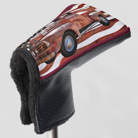  Red Truck Amerikaanse vlag Golfheadcover (3/4 voorkant)