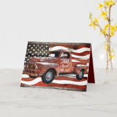  Red Truck Amerikaanse vlag Kaart (Gele Bloem)