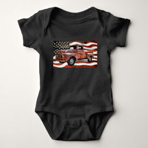 Red Truck Amerikaanse vlag Romper