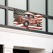  Red Truck Amerikaanse vlag Spandoek (Buitenkant Gebouw)