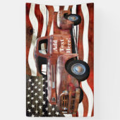  Red Truck Amerikaanse vlag Spandoek (Verticaal)