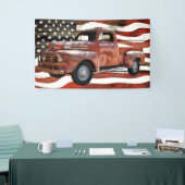  Red Truck Amerikaanse vlag Spandoek (Beurs)