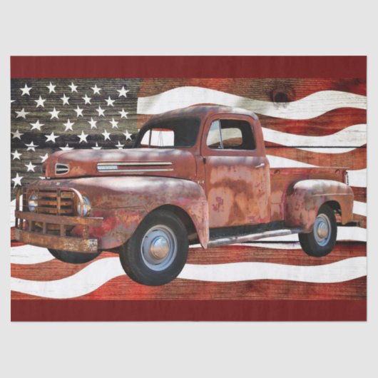  Red Truck Amerikaanse vlag Tissuepapier (Voorkant)