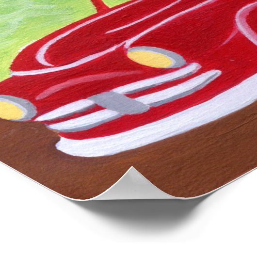 Red Truck and Labradors Artwork Poster (Hoek)