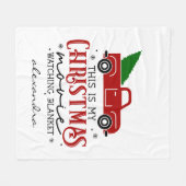 Red Truck and Tree kerstfilm Watts Name Fleece Deken (Voorkant (Horizontaal))