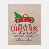 Red Truck and Tree kerstfilm Watts Name Fleece Deken (Voorkant)