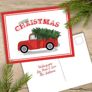 Red Truck Antiek feestdag kerstfeest Feestdagenkaart