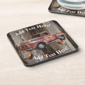 Red Truck Barn Board  Wood Rustisch Hout Bier Onderzetter (Linkerzijde)
