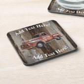 Red Truck Barn Board  Wood Rustisch Hout Bier Onderzetter (Linkerzijde)